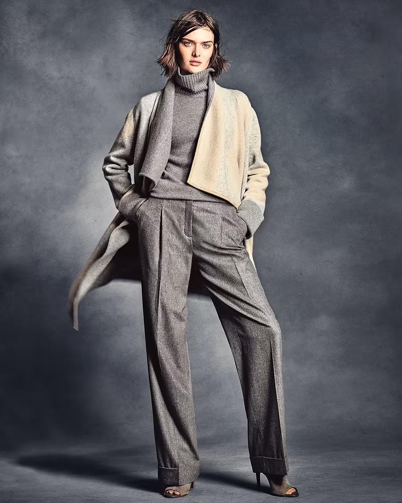 Lafayette 148 New York Reversible Cashmere Jacquard Long Cardigan