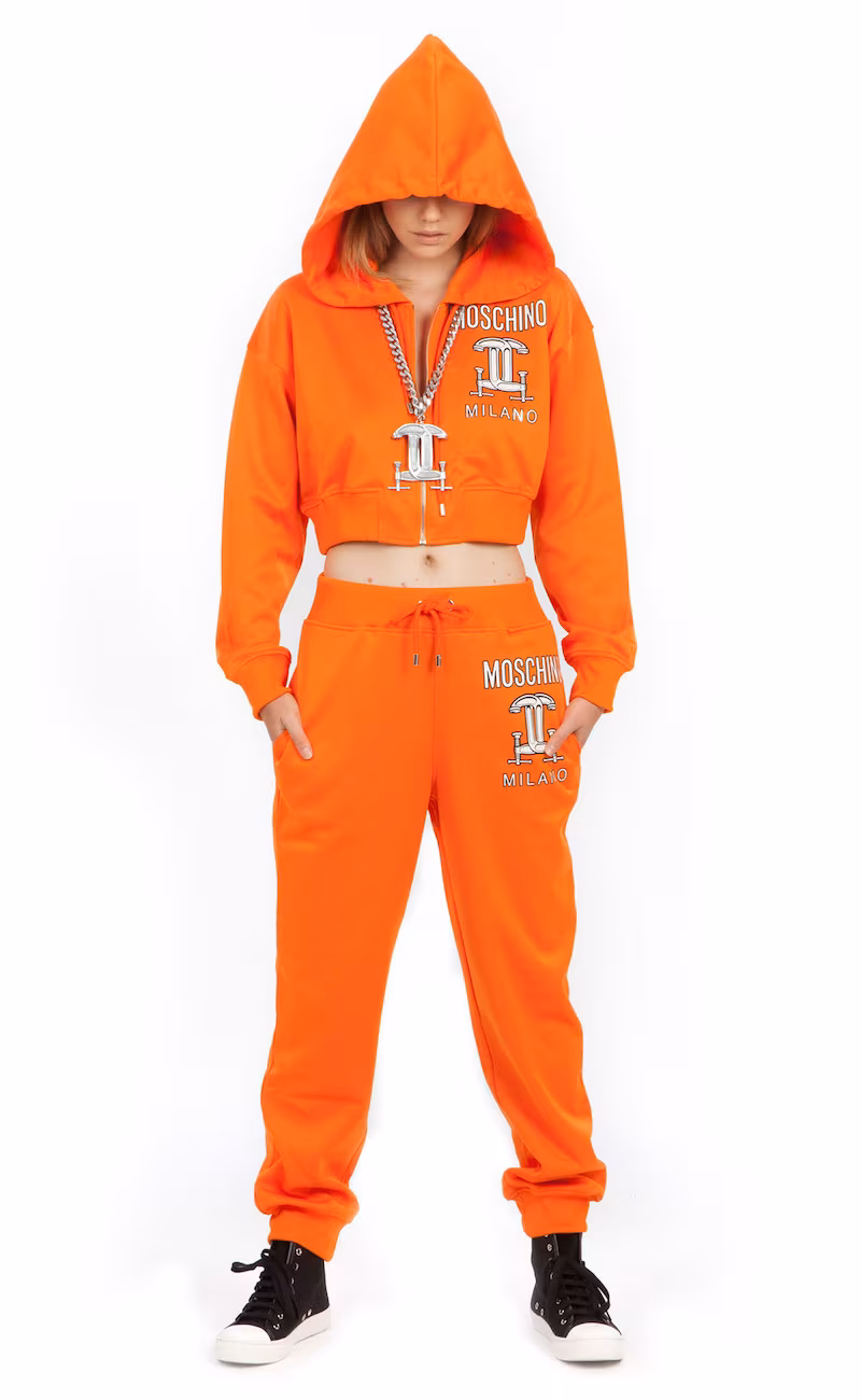 Moschino 2nd Story Hooded Graphic Crop Sweatshirt