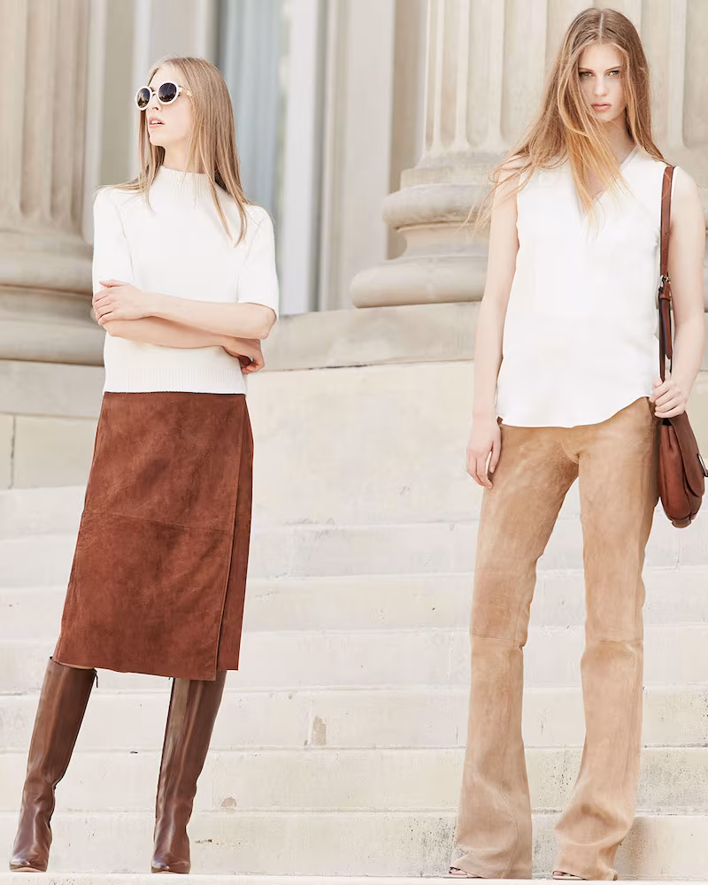 Theory Gantrima Suede Wrap Skirt