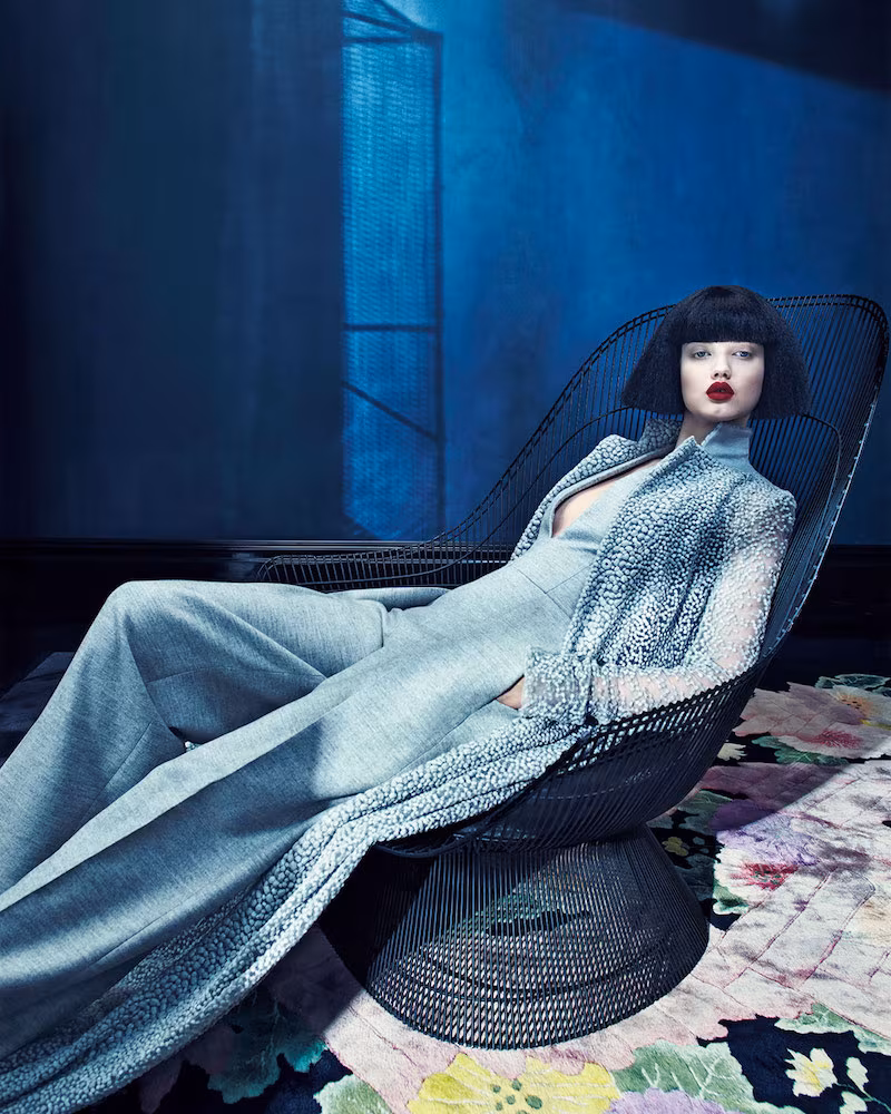 Akris Embroidered Tulle Long Coat