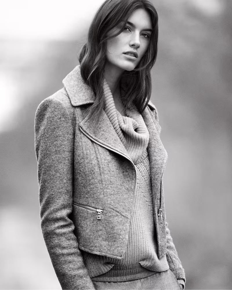 Ann Taylor Boiled Wool Moto Jacket
