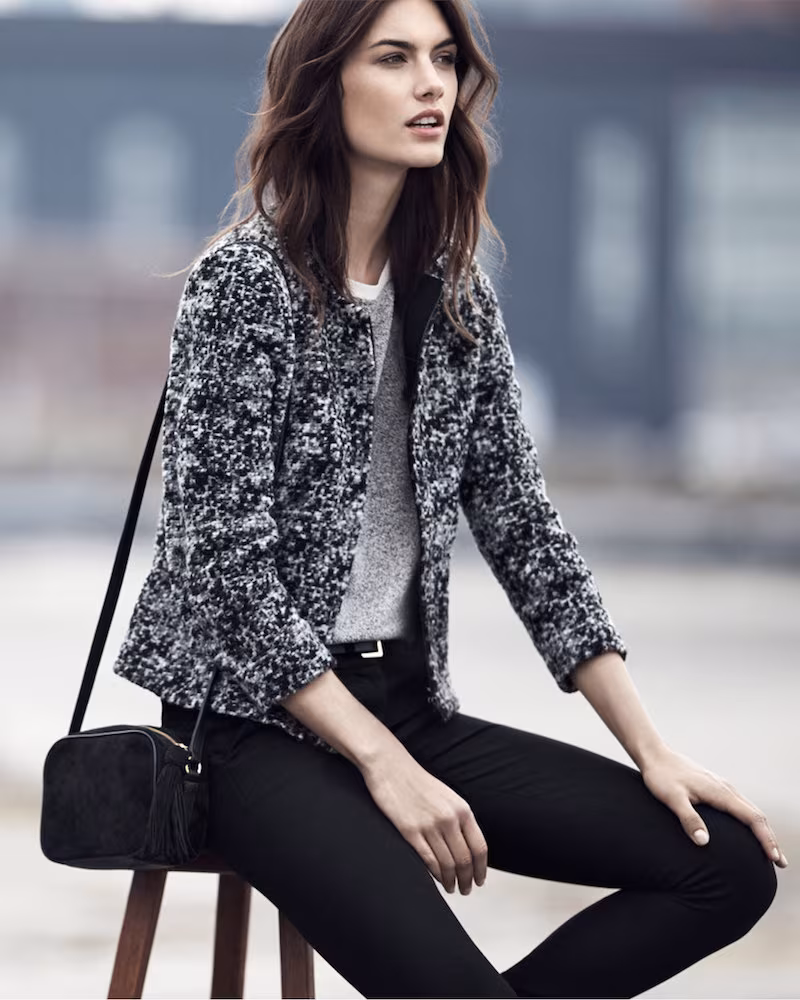 Ann Taylor Marled Wool Blend Cropped Jacket