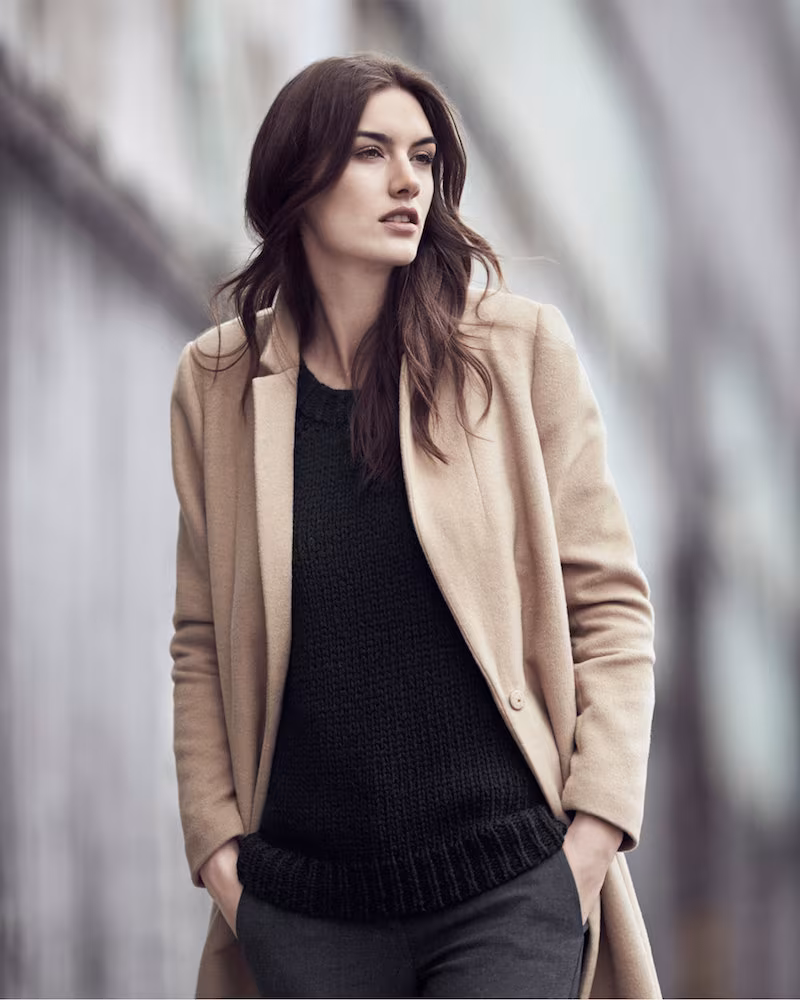 Ann Taylor Signature Wool Blend Camel Coat