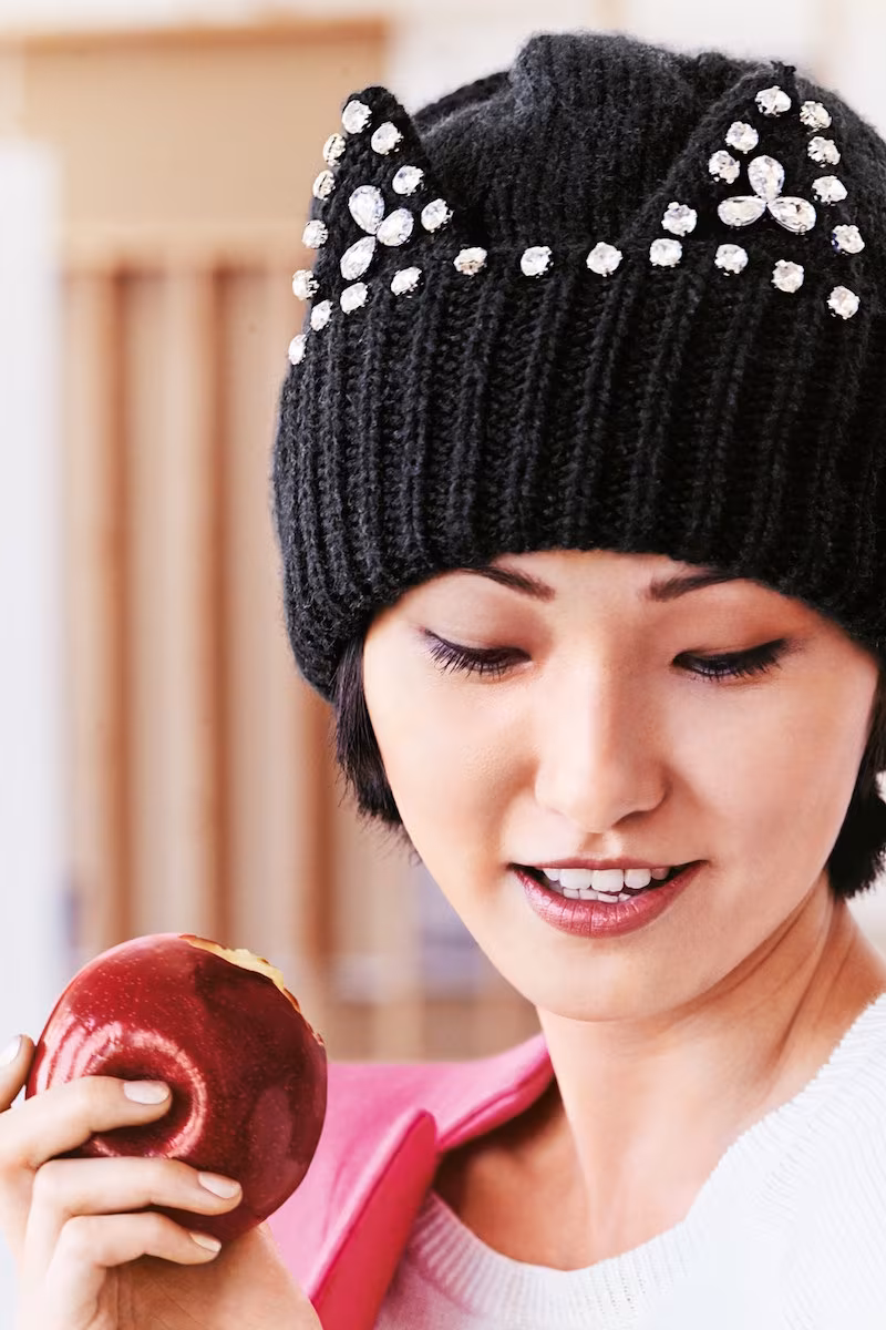 Berry Jeweled Kitty Beanie