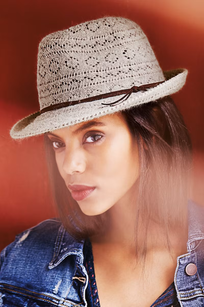 Collection XIIX Lace Knit Packable Fedora