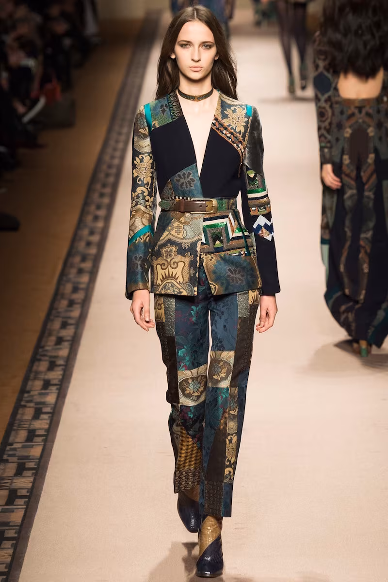 Etro Beaded Patchwork V-Neck Jacket