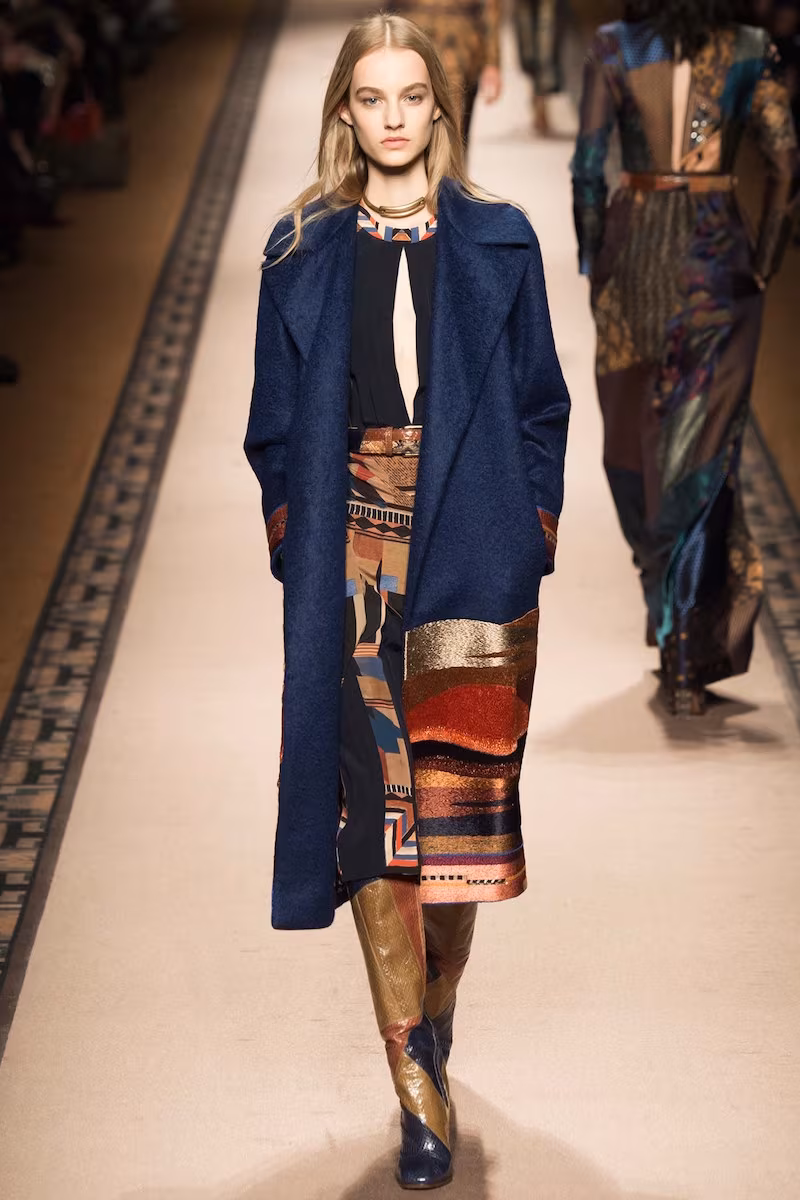 Etro Embroidered Landscape Double-Breasted Coat