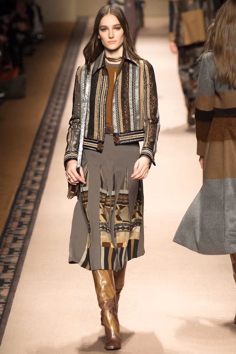 Etro Slit-Keyhole Pleated Dress
