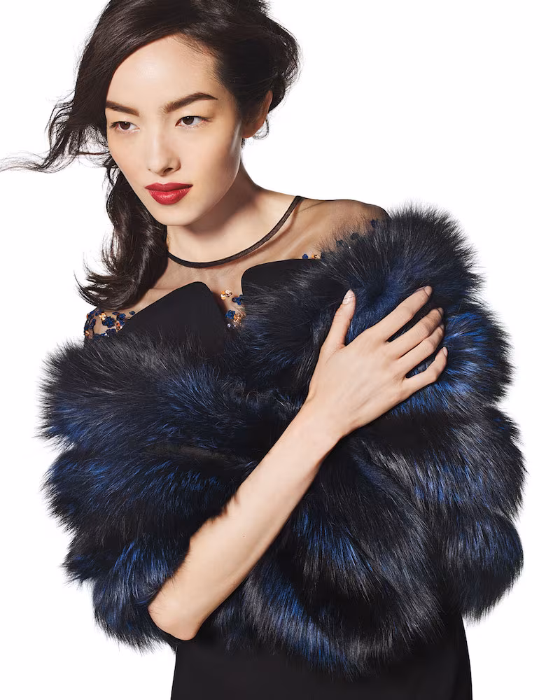 Gorski Fox Fur Stole with Leather
