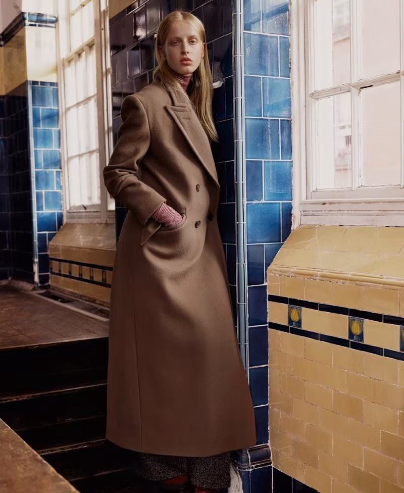 Hillier Bartley Melton double-breasted wool coat
