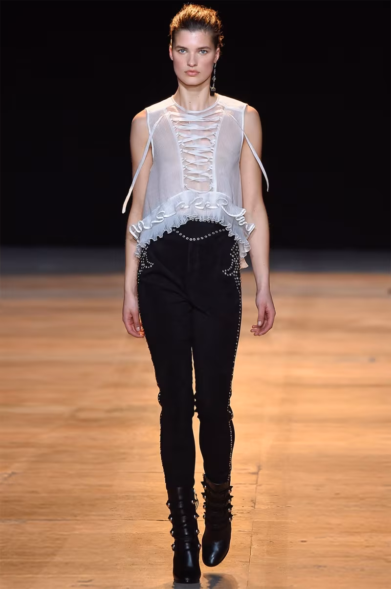 Isabel Marant Vienna lace-front silk top