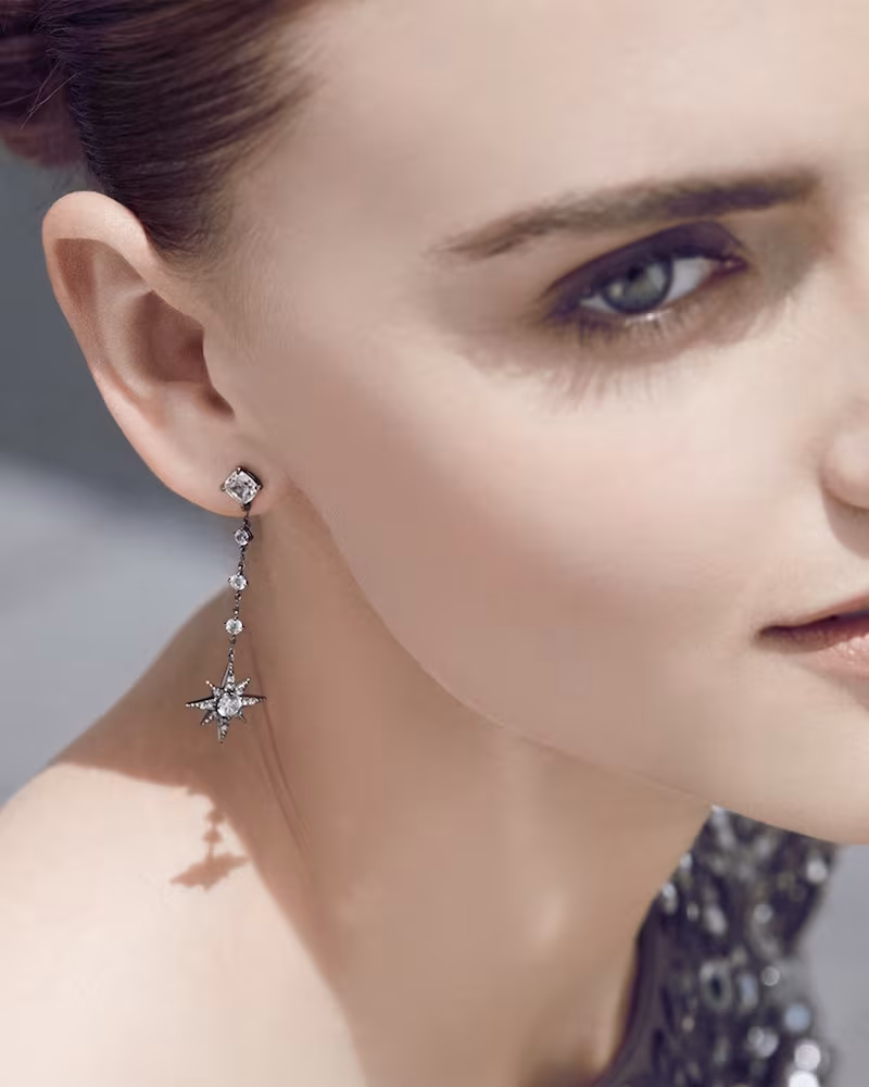 Nadri Starry Night Linear Drop Earrings