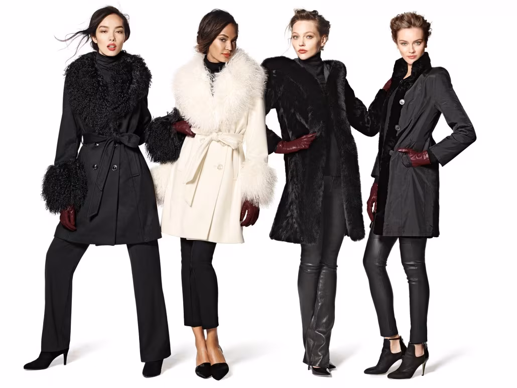 Sofia Cashmere Wool-Cashmere A-line Coat with Mongolian Lamb Fur