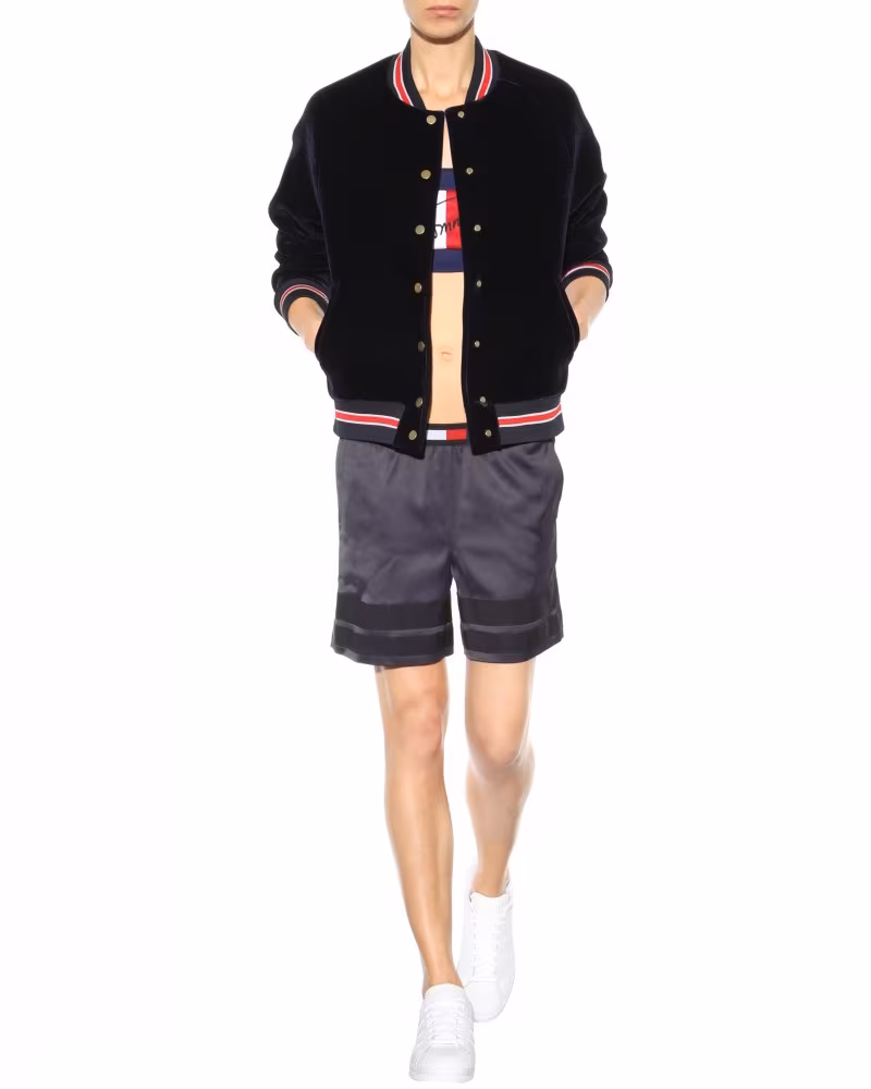 mytheresa.com x Tommy Hilfiger Varsity Velvet Bomber Jacket_1