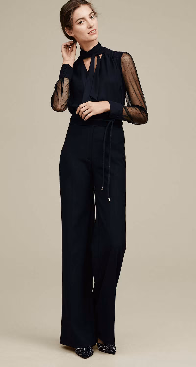 Ann Taylor High Waisted Wide Leg Trousers