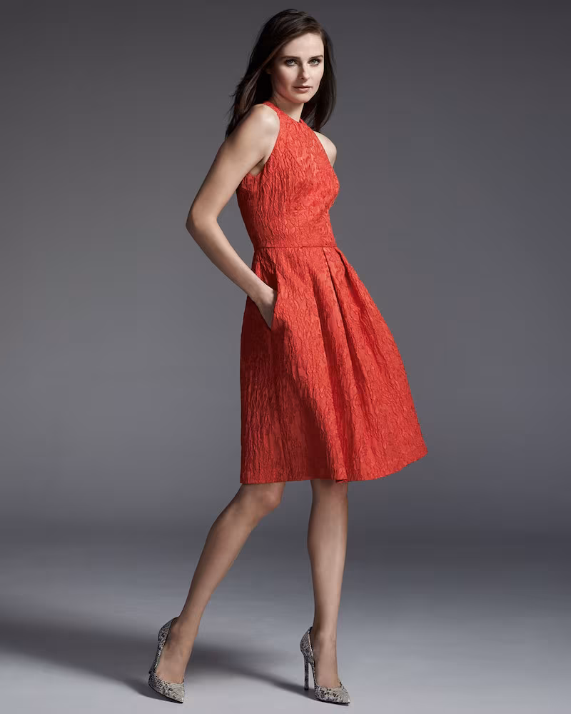 Carmen Marc Valvo Sleeveless Fit & Flare Cocktail Dress