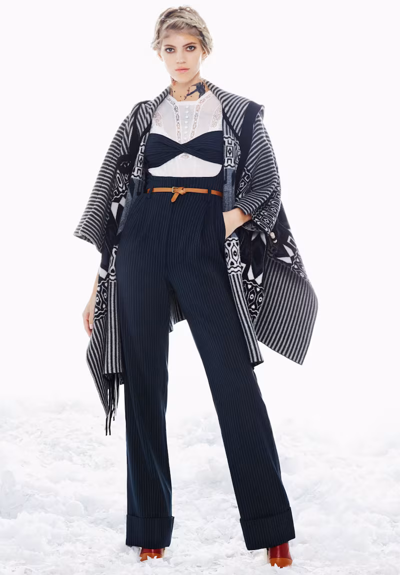 Chloé Felted Graphic Poncho