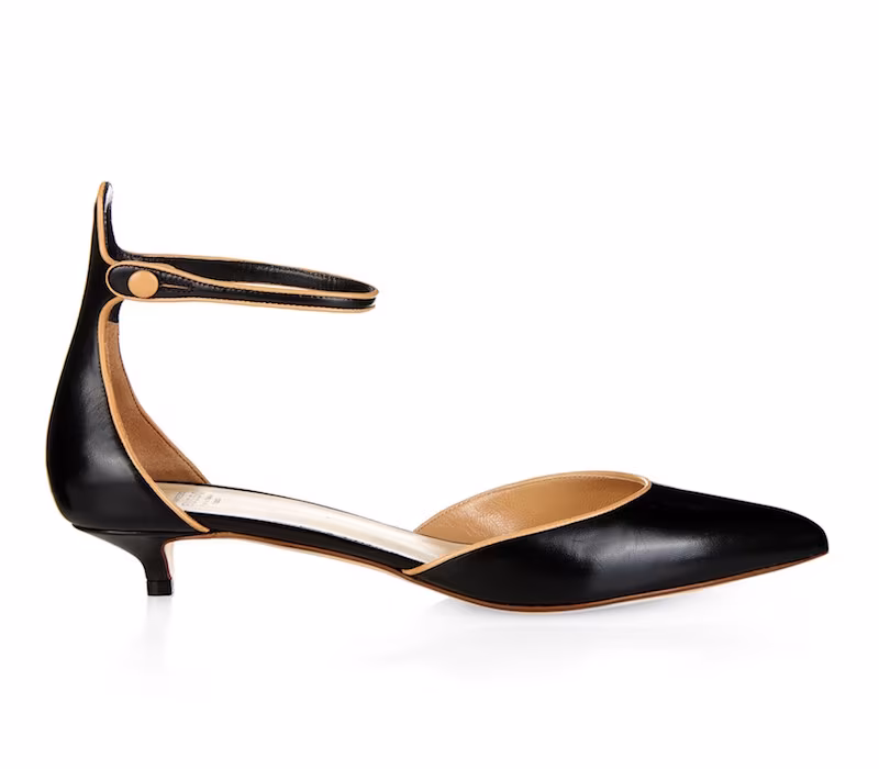 Francesco Russo Point-toe Kitten-heel Leather Pumps