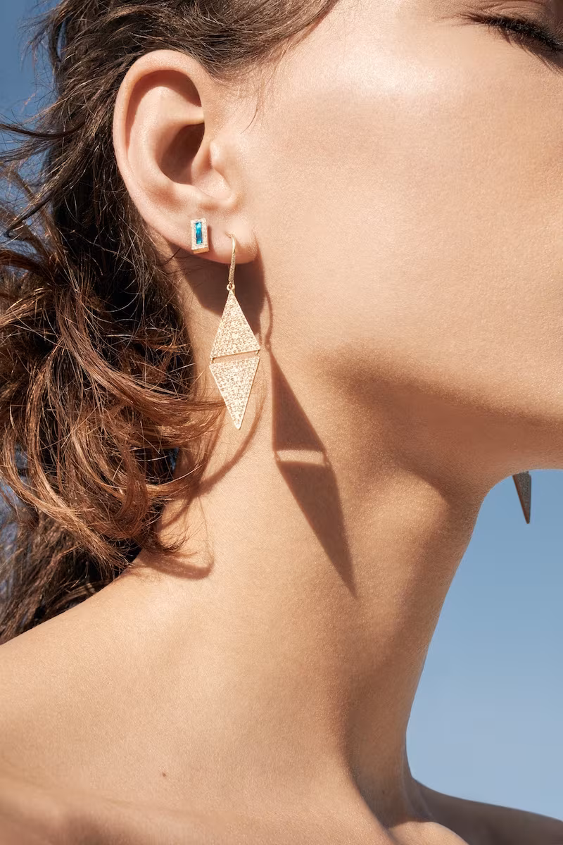 Jennifer Meyer Triangular Double-Drop Earrings