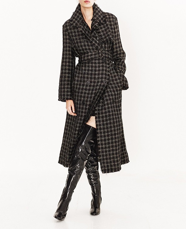 Sonia Rykiel Lamé-tweed trench coat