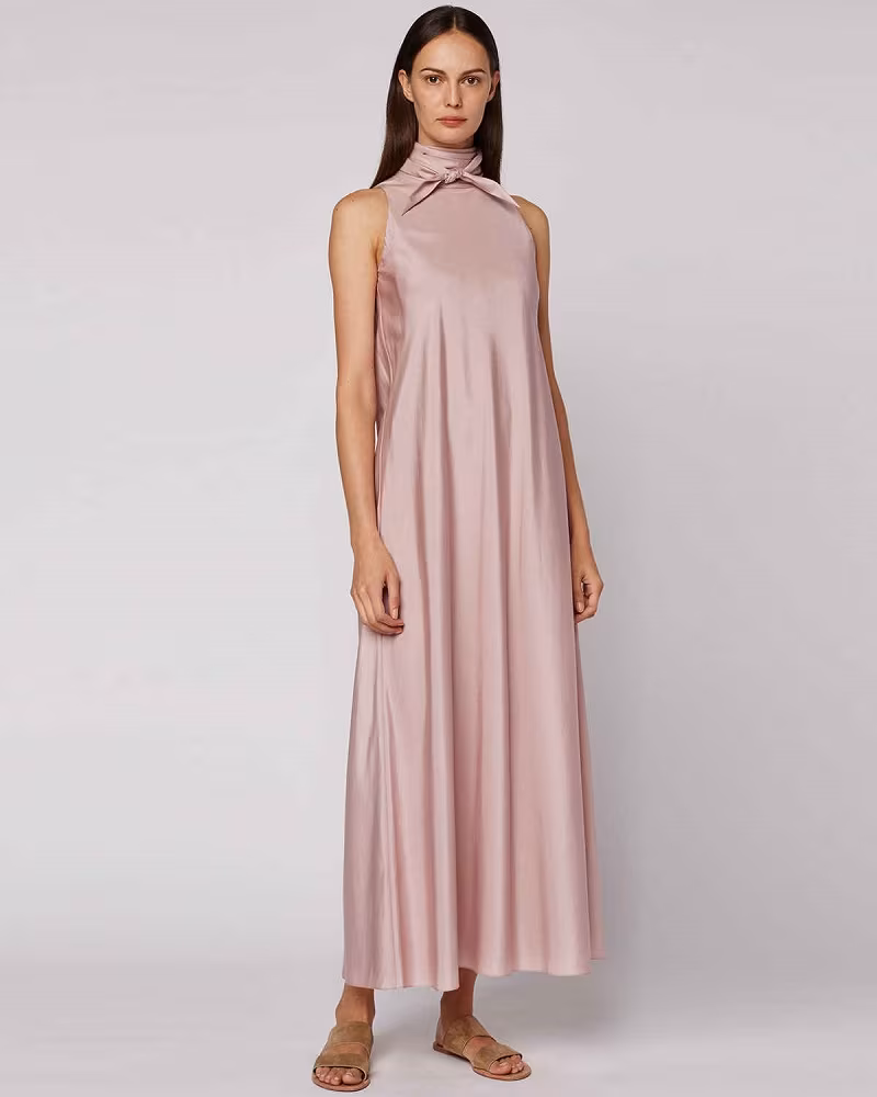 THE ROW Abiana Sleeve Neck-Tie Dress
