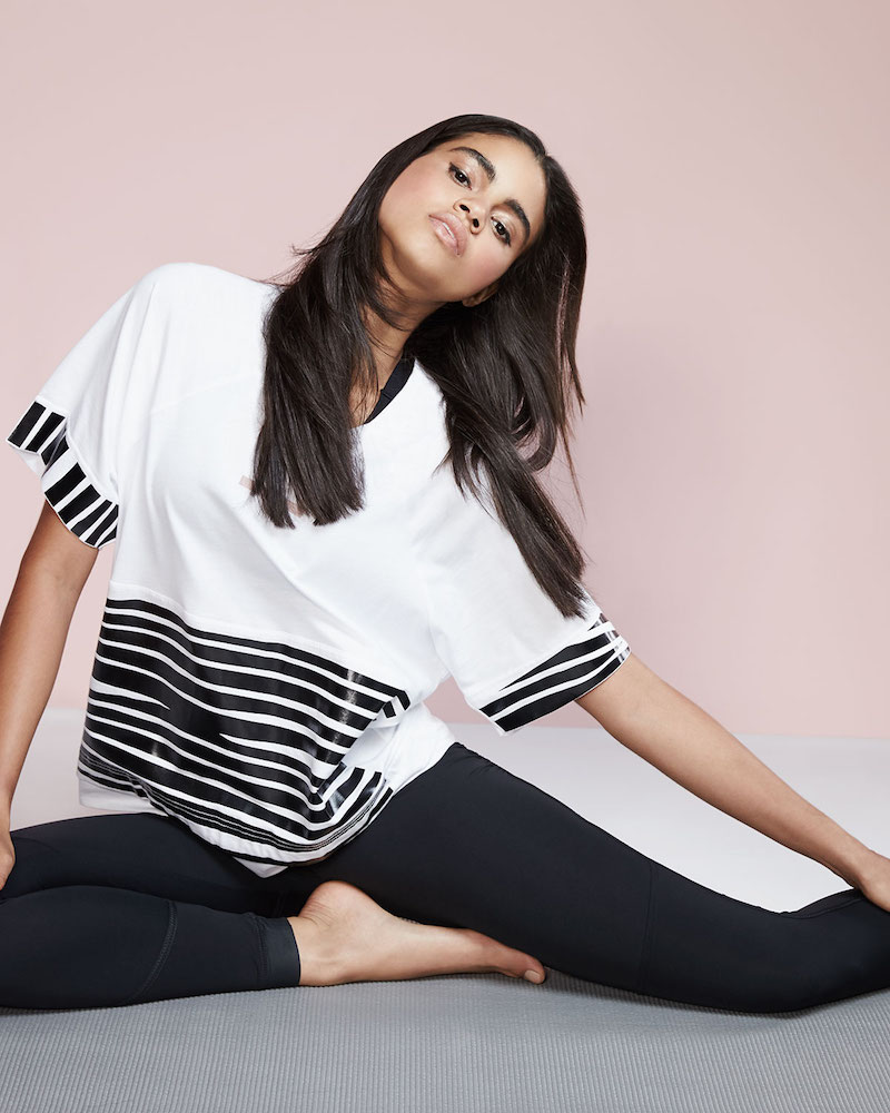 adidas by Stella McCartney Essentials Short-Sleeve Zebra-Print Tee