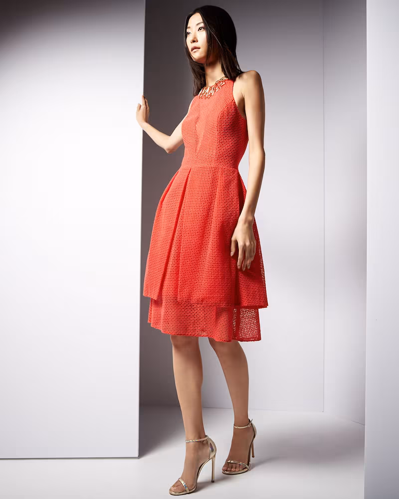 Sachin & Babi Noir Sleeveless Eyelet-Overlay Sheath Dress