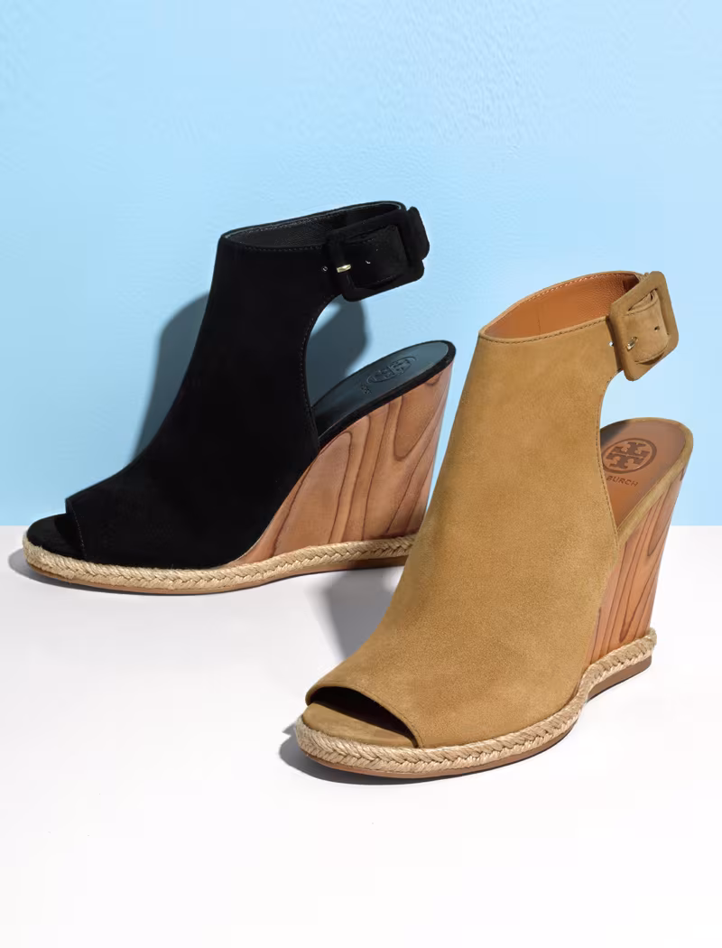 Tory Burch Raya Suede Wedge Sandals