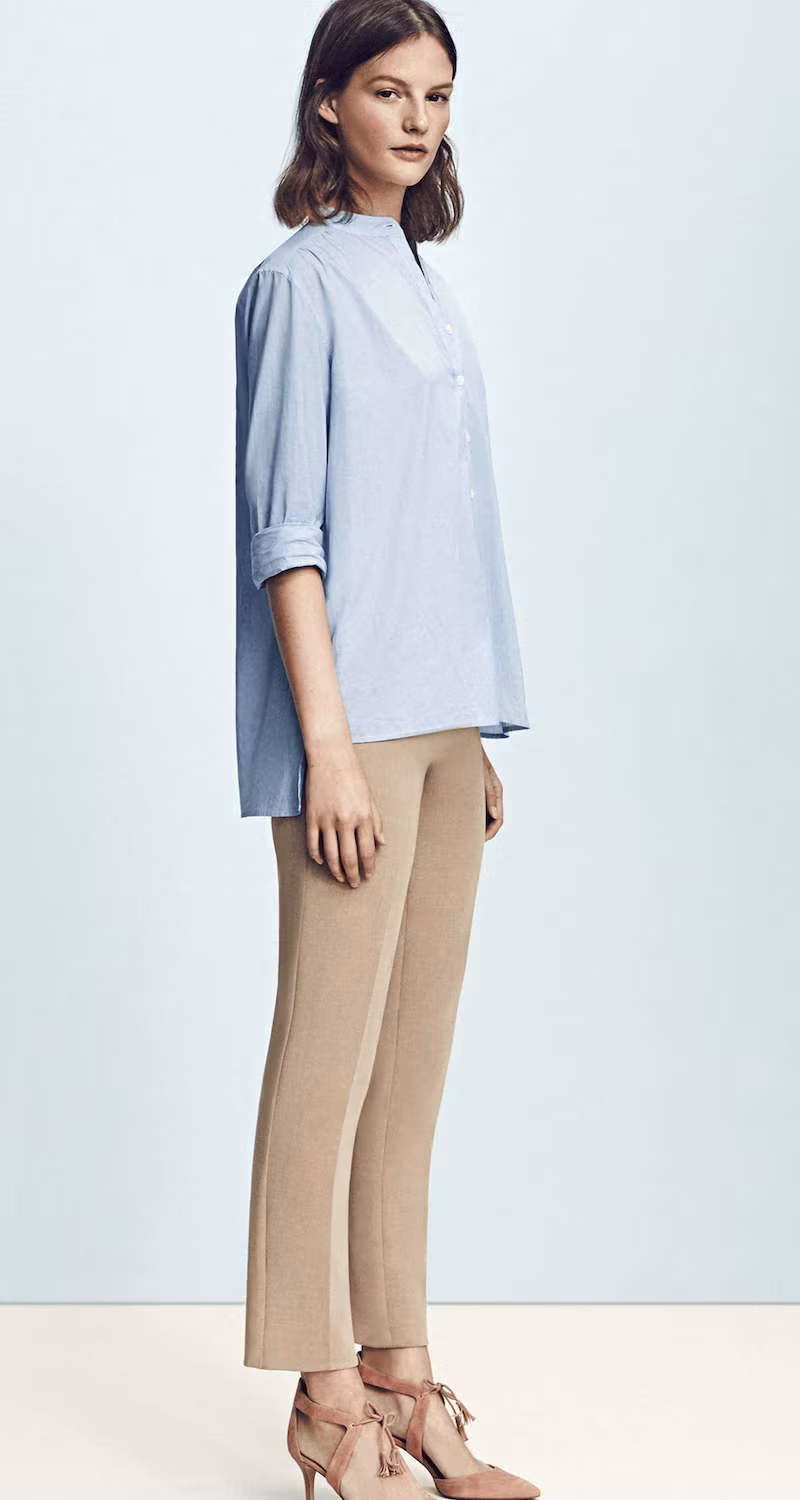 Ann Taylor Stripe Cotton Trapeze Shirt