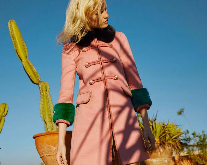 Gucci Wool Toggle Coat with Fur_1
