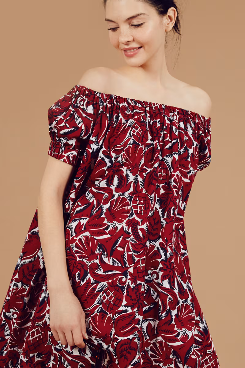 LOFT Beach Tropic Off The Shoulder Dress