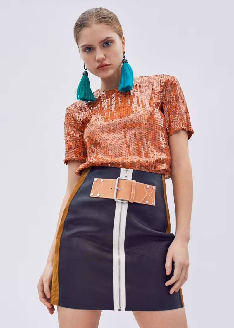 Nina Ricci Copper Sequin Top