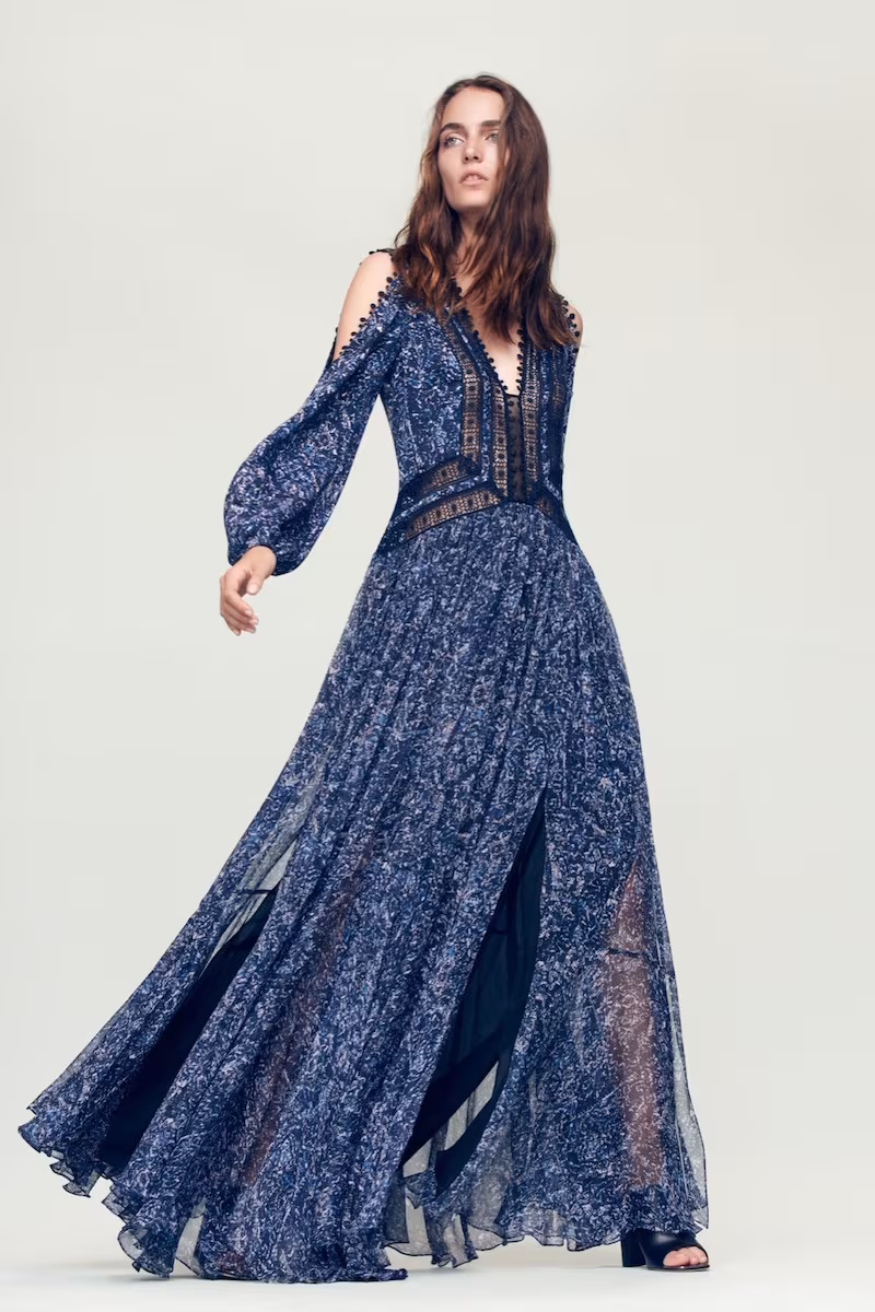 Rebecca Taylor Block Print Maxi Dress