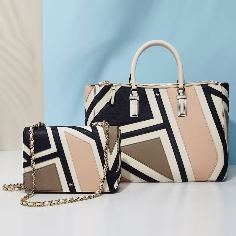 Tory Burch Robinson Fret-Patchwork Tote Bag