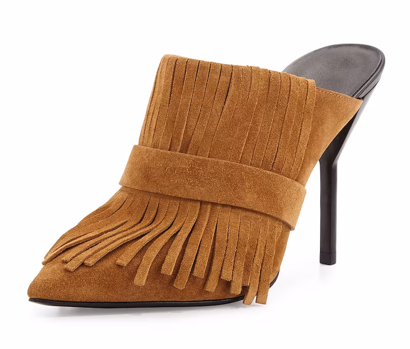 3.1 Phillip Lim Martini Fringe Suede High-Heel Mule