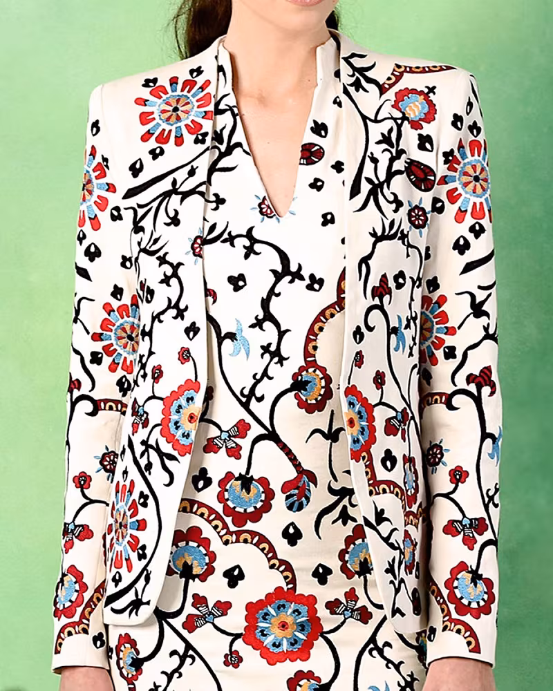 Alice + Olivia Juliet Floral Embroidered Jacket