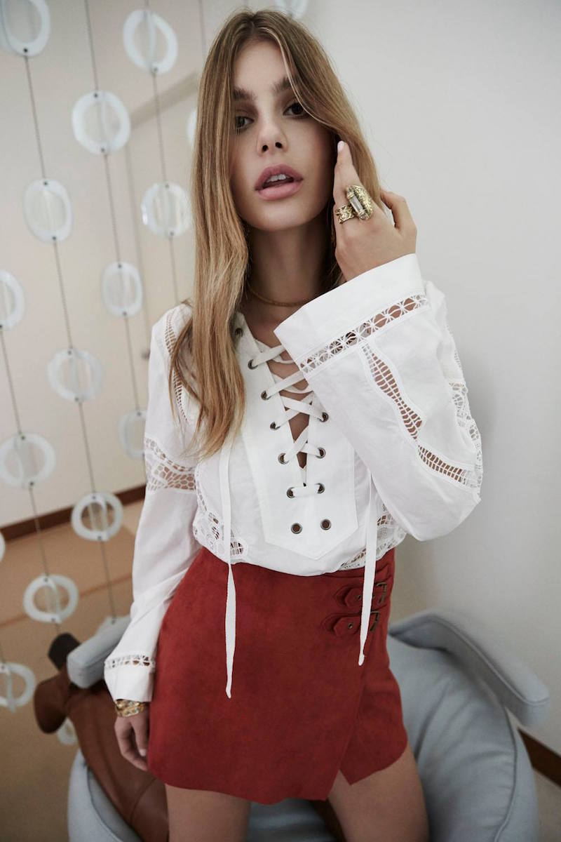 Free People Bittersweet Lace Up Top