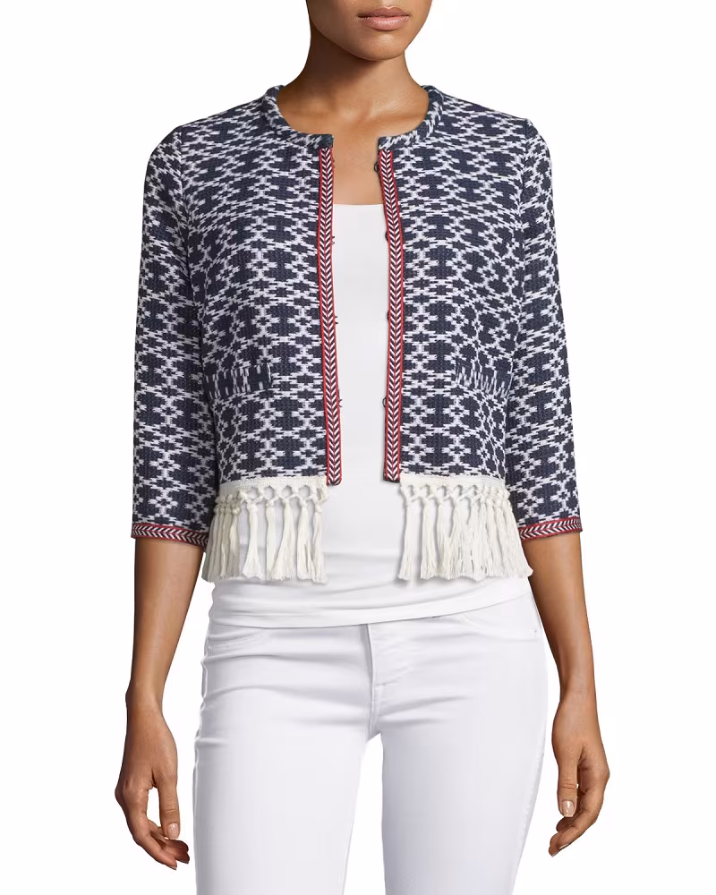 Hiche Fringe-Trim Jacket-