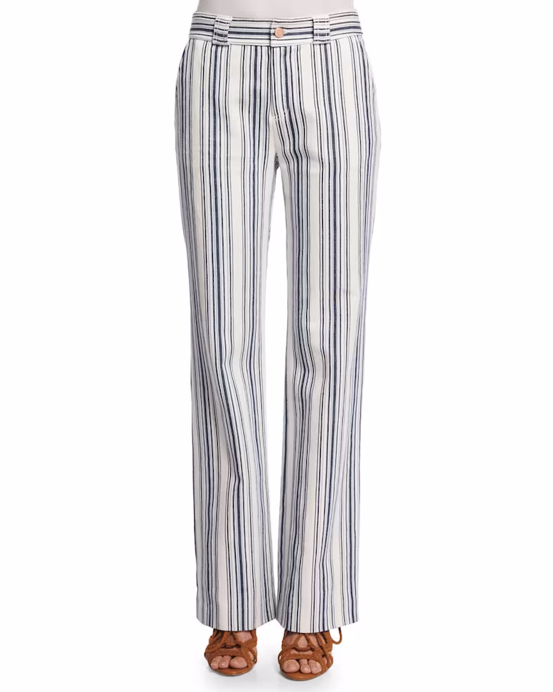 See By Chloé Striped Boot-Cut Trousers