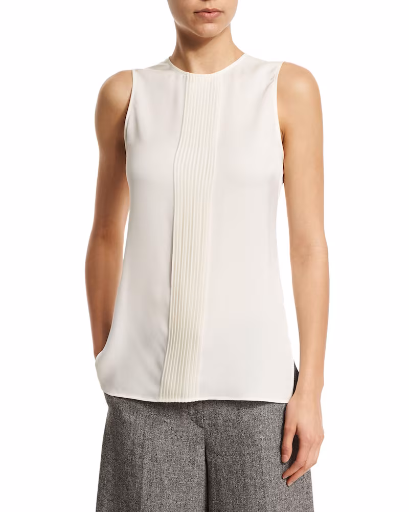 Theory Yinga Sleeveless Jewel-Neck Top