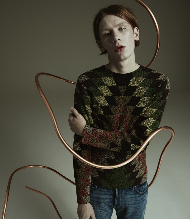 Valentino Diamond-Pattern Rib-Knit Sweater
