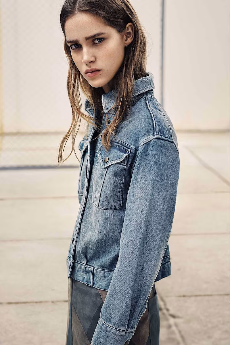 AllSaints Rex Boxy Military Denim Jacket