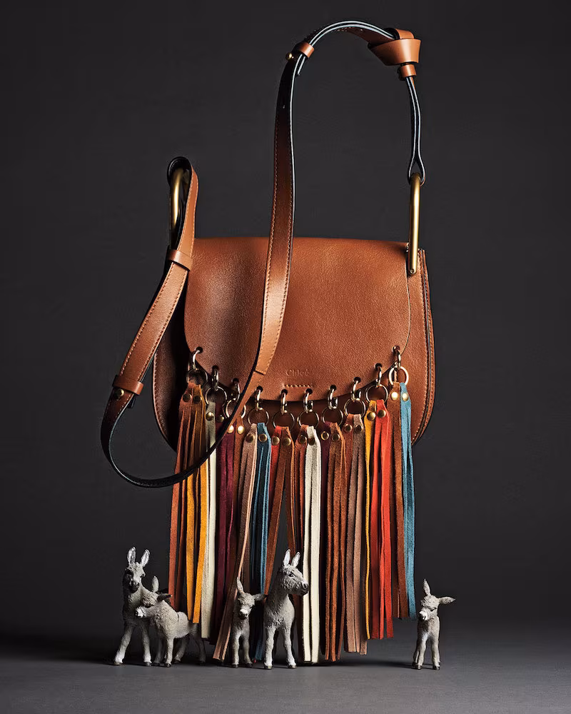 Chloé Hudson Fringe-Trim Leather Shoulder Bag