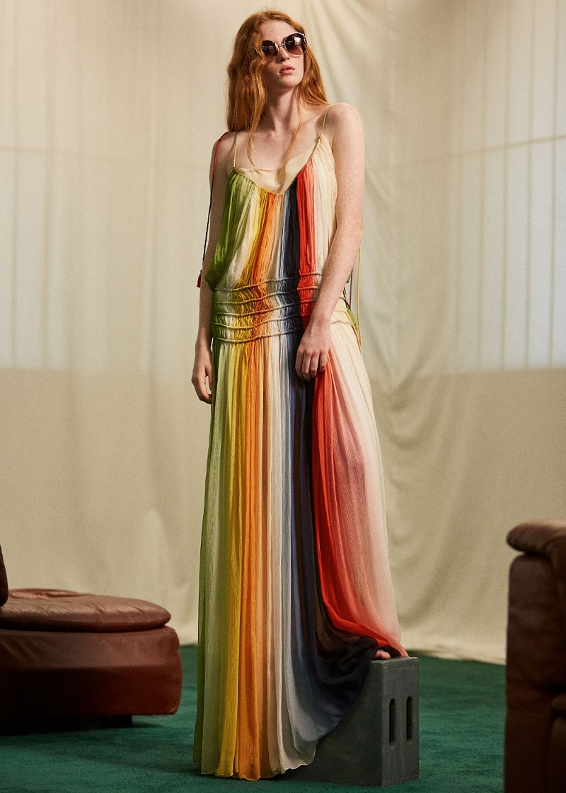 Chloé Rainbow Deep Dye Silk Crepon Dress