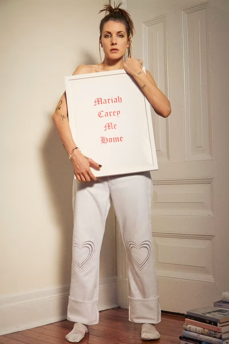 Christopher Kane White Heart Boyfriend Jeans