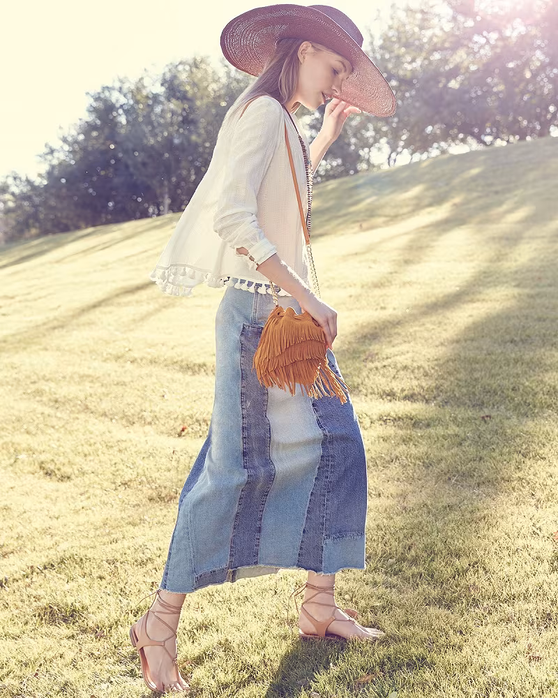 Derek Lam 10 Crosby Boxy Pintucked Tassel-Trim Cotton Top