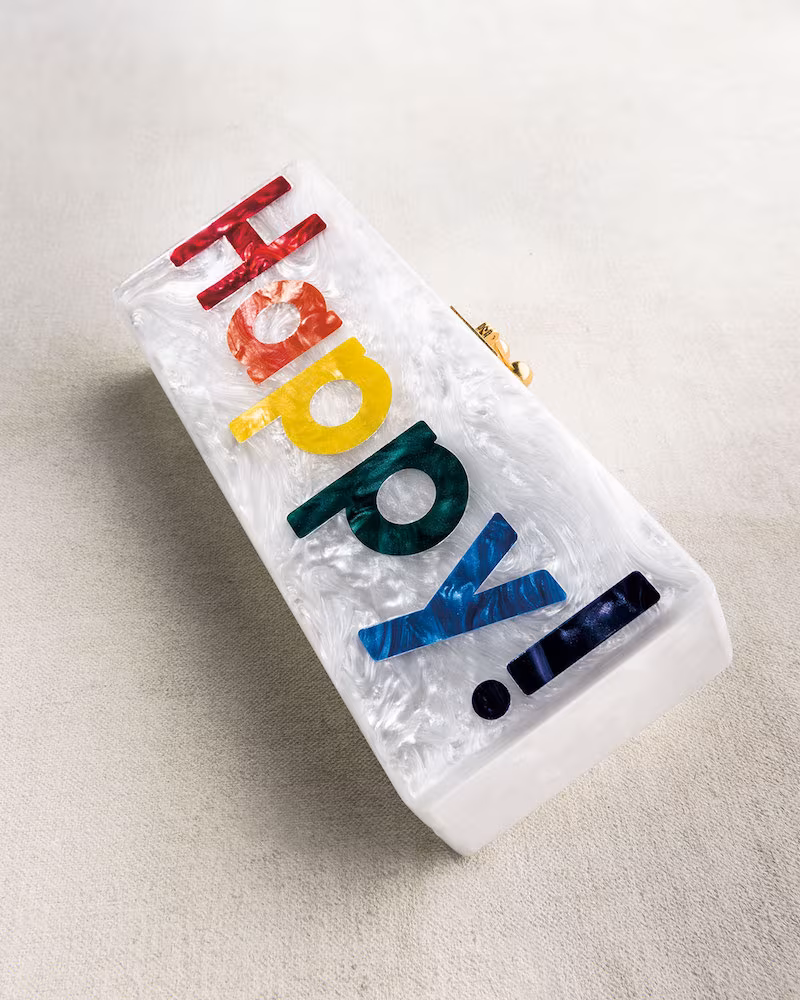 Edie Parker Flavia Happy Box Clutch