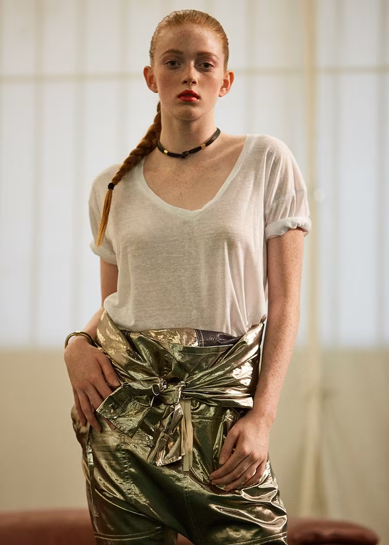 Isabel Marant Nubia Metallic Silk Jumpsuit