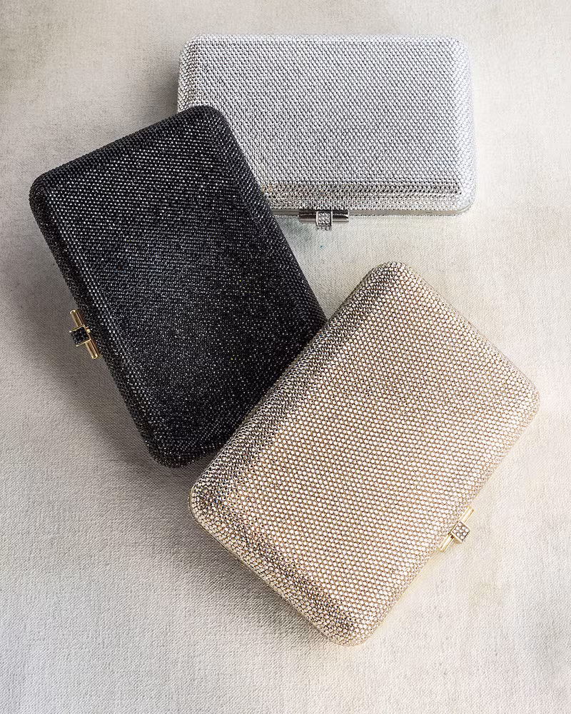 Judith Leiber Couture Slim Slide Crystal Evening Clutch Bag