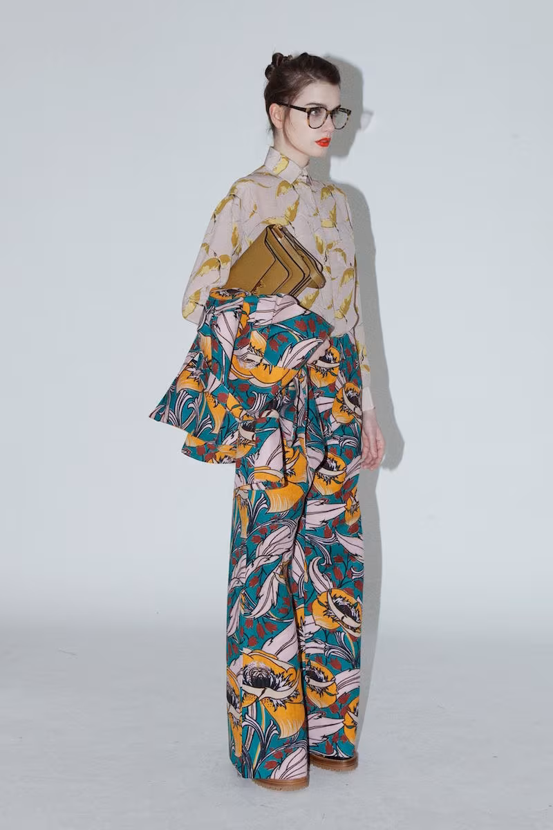 Marni Wide Leg Jacquard Pants